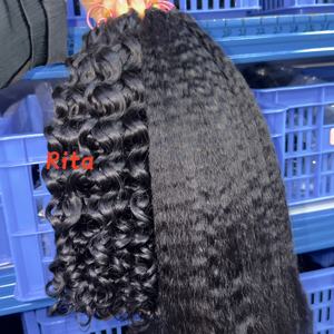 Extensiones de Cabello Humano 100% Natural, <span class=keywords><strong>Trenzas</strong></span> de Ganchillo con Efecto Pluma, Rizadas y Pre-enlazadas, Estilo Bohemio, Venta al Por Mayor 2026 - Product Image 2