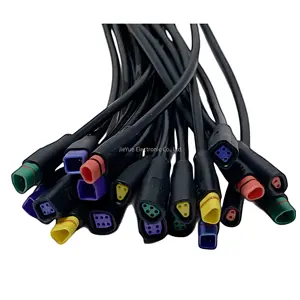 Cablagem m8 fios y tipo conector 4pin PVC 18awg m10 4 5 6 núcleos pinos plugues cabo