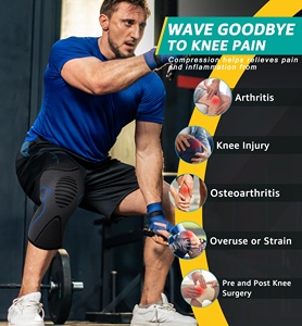 Diz ağrısı kabartma örgü spor günlük yüksek elastikiyet aşınma diz desteği koşu spor performansı dizlik - Product Image 3