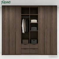 Armoire de chambre moderne en bois massif sur mesure avec grand espace de rangement, meuble autoportant pour villa et maison