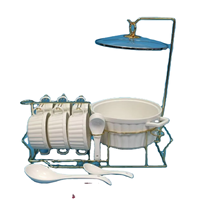 Ensemble de soupières, bols et cuillères personnalisés avec logo, ensemble de soupières en porcelaine de luxe avec support de rangement