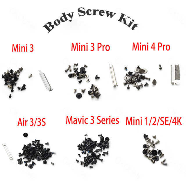 Mini 3/4 Pro Mini 5 Pro Body Screw Kit for Mini 3 Pro /Mavic 3/3 Classic / 3 Pro/ 3T/Mini 1 /2/SE/ 2 SE/ 4k Aircraft Screws Set