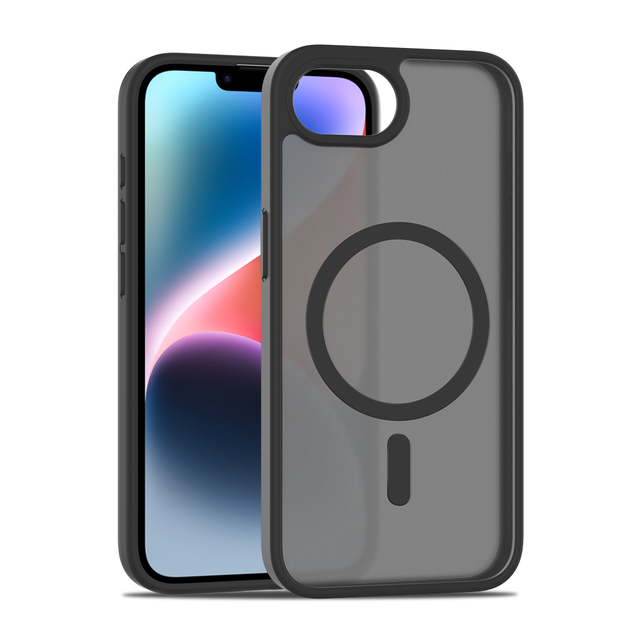 Matte Frosting Semi-Transparent Soft Edge TPU+PC Shockproof Magnetic Phone Case for 17e 16e