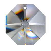 Perles octogonales en cristal poli de qualité AAA, 14 mm, à deux trous, pour lustre