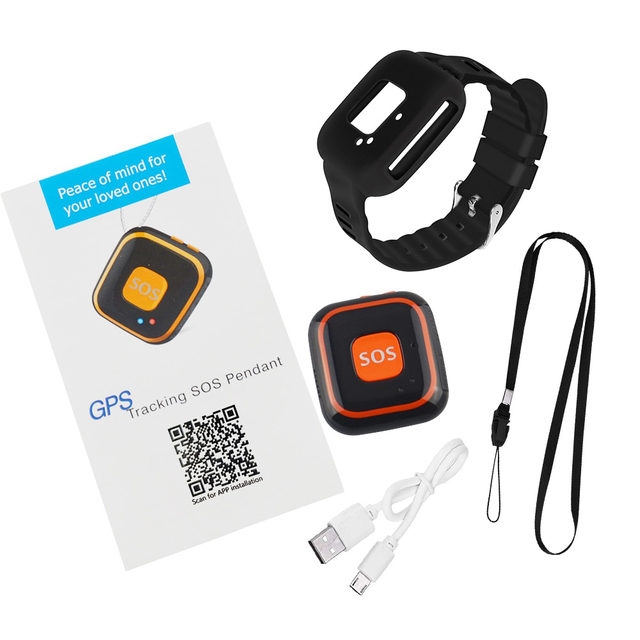 Portable 2G Wireless Personal GPS Tracker for Kids Elders with SOS Alarm Mute Answer Calls Fall Alarm GSM Positioning Mode
