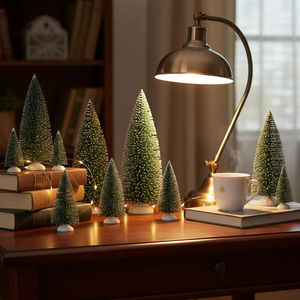 15 Stuks Mini Decor Kunstmatige Kerstboom Mini Sisal Bomen Voor Kerst Decor Feest Thuis Tafel Ambachtelijke Decoraties Met Pp Basis - Product Image 2