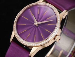 Montre mécanique automatique haut de gamme en or rose somptueux avec bracelet en cuir, affichage du cadran à aiguilles, caractéristiques de haute qualité - Product Image 6