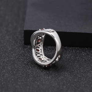 In Stock Vintage Series 925 Silver Inlaid <b>Crystal</b> Rhinestone Gemstone <b>Ring</b> Women's Hong Kong Wedding Factory Direct Sale - Product Image 4