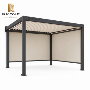 Pérgola Motorizada de Aluminio RKOVE RK-C2 3*3 con Pantallas Retráctiles, Techo de Láminas, Privacidad Exterior, Patio, Gazebo de Ocio - Product Image 2