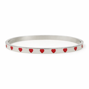 <span class=keywords><strong>Bracciale</strong></span> Sottile Personalizzato in Acciaio Inossidabile 316L con Cuore Smaltato Rosso, Placcato Oro PVD, Impermeabile e Antiossidante - Product Image 2