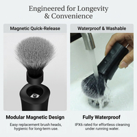 Brosse à raser électrique avec séchage centrifuge rapide protégé par un brevet américain, rechargeable par USB, sans fil, poils synthétiques de qualité supérieure