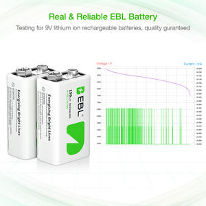 EBL CUZ - Paquete de Baterías NIMH de 150 mAh, 9 V, Recargables, 6f22, 150 mAh, para Micrófonos - Product Image 5