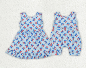 ชุดรอมเปอร์เด็กผู้หญิงลายโบว์สำหรับวันที่ 4 กรกฎาคม - Product Image 4