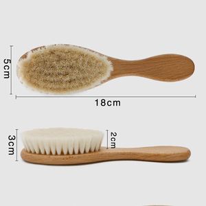 High Quality Natural Baby Hair Cleaning Brush Beech Goat Hair Bristles Brush for Care Cleaning - Product Image 2