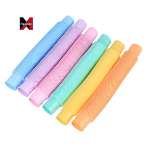 Macaron Colorful DIY Fidget Sensory Tools Plastic Pipe Pop Tubes Toy