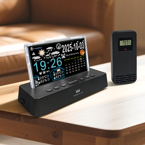 Thông minh không dây Trạm thời tiết với RC đồng hồ, va Màn hình <span class=keywords><strong>LCD</strong></span> đồng hồ, đa chức năng andmulti-ngôn ngữ hiển thị lịch đồng hồ - Product Image 2