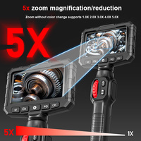 Endoscope industriel HD 1080P à double direction 360 degrés, objectif unique 3,9/6 mm, écran IPS 4,3 pouces, étanche IP67, pour tuyaux de voiture