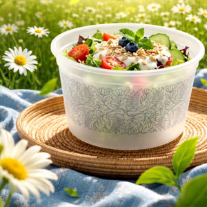Tazón de Plástico PP Esmerilado para Ensaladas, Contenedor Desechable de Boca Ancha para Alimentos, Tazón Redondo para Servir Ensaladas, Frutas y Productos de Panadería - Product Image 1