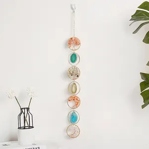 Handmade Agate Stones Healing Crystals Tree Of Life Wall Hanging Ornament Good Luck Home Decoration