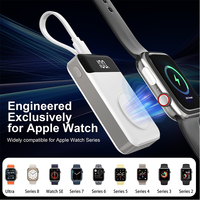 Chargeur portable pour Apple Watch Power Bank avec câble intégré Accessoires de porte-clés de voyage Batterie pour Apple Watch Noir