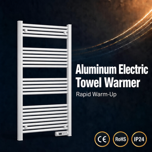 Scaldasalviette <span class=keywords><strong>Elettrico</strong></span> da Parete in Alluminio a Tubo Sottile Rotondo, 18 Bar, Riscaldamento Diretto dalla Fabbrica, Radiatore a Scala per Bagno, IP24 CE - Product Image 1