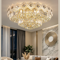 Plafonnier rond moderne de luxe en cristal K9, éclairage décoratif pour chambre à coucher, salon, villa, hôtel