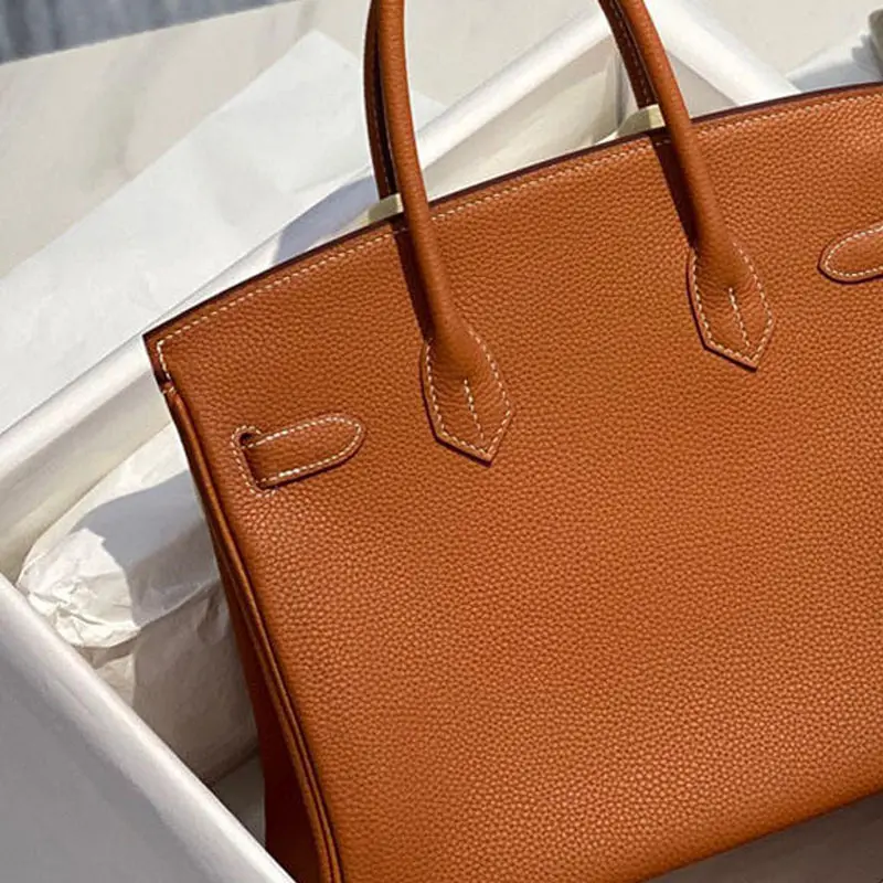Manual sewing Golden brown designer handbags famous brands top-level women handbags ladies tote bag hand bags bags for women