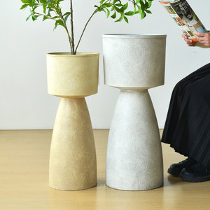 Grand pot à fleurs <span class=keywords><strong>sur</strong></span> <span class=keywords><strong>pied</strong></span>, style vintage rétro nostalgique, pour balcon, jardin, extérieur, résistant aux hautes températures, respirant - Product Image 3