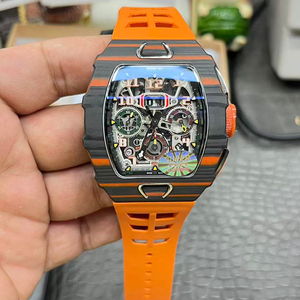 Reloj Mecánico Automático para Hombre 2026, Nuevo, de Lujo, con Fibra de Carbono Naranja, Función de Tacómetro y Reserva de Marcha - Product Image 1