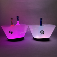 Logo personnalisé OEM seau à glace en plastique à affichage VIP Glorifier seau à glace debout rechargeable led coloré pour discothèque bar fête