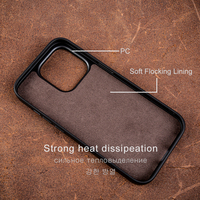 Haute qualité pour iphone 14pro Max étui de téléphone en cuir véritable iphone 13 12 14 15 16 Pro Max étui TPU + étui de téléphone en cuir personnalisé