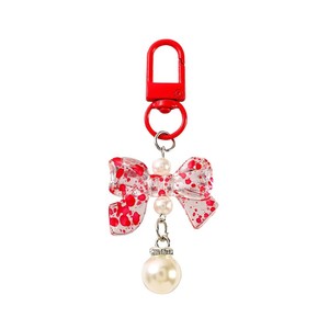 New Acrylic Candy Color Bow Pearl Pendant Mobile Phone Accessories Earphone Bag Pendant Keychain Wholesale - Product Image 6