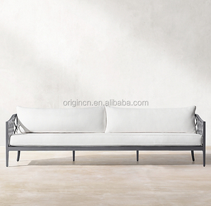 Meubles d'extérieur en aluminium antirouille, canapé en métal de luxe de taille classique, sièges profonds et relaxants - Product Image 1