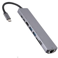 Hub USB multifonction 8-en-1 pour Apple Macbook Pro avec lecteur de cartes SD/TF, station d'accueil USB 3.0 Type-C et fonctionnalités d'extension de données et de charge – En stock