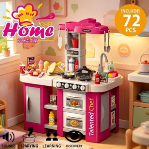 Ensemble de cuisine de jeu en plastique rose pour enfants, idéal pour les détaillants de cadeaux et les programmes de sélection de catalogue de revente mondiale - Product Image 2
