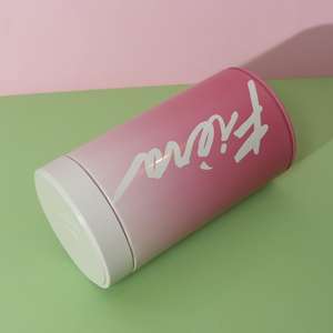 110*200 grandes boîtes à thé imprimées personnalisées de cylindre 400g 500g vente en gros boîtes vides en métal vides rondes en aluminium pour les grains de café <span class=keywords><strong>rose</strong></span> - Product Image 4