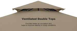ABCCANOPY Gazebo à auvent extérieur Gazebo à double toit avec cadre en acier et <span class=keywords><strong>rideaux</strong></span> d'ombrage Gazebo à auvent extérieur - Product Image 3