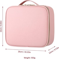 Miroir lumineux LED intelligent, trousse de maquillage, sac à main pour femmes, organiseurs de maquillage, boîte de rangement, sacs, outil de beauté de voyage pour fille