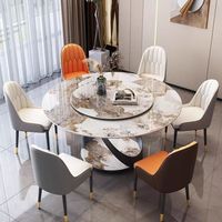 Table à manger moderne italienne minimaliste en pierre frittée blanche, 6 chaises, écologique, prix usine, convertible, luxe léger pour la maison