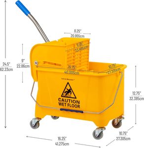 دلو ممسحة تجاري مع عجلات عصارة من البلاستيك لأداة صيانة أرضية مطعم الفندق - Product Image 5