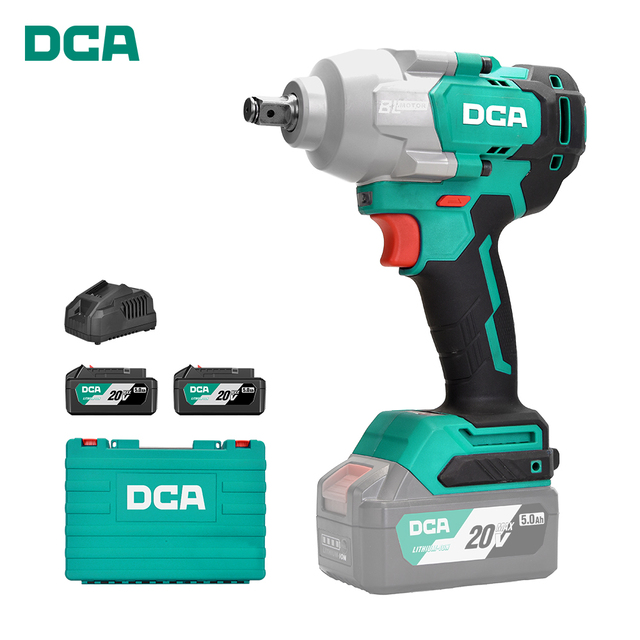 750W Cordless Brushless 910 NM Impact Wrench DCA 20V MAX 12.7MM Industry Level Power Tools