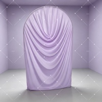 Housse en tissu pré-drapée pour structure en U, drapé en soie de lait froncé à la main pour décoration de toile de fond photo arquée pour baby shower et anniversaire