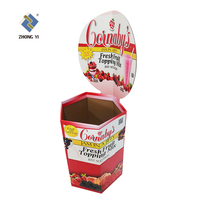 Bacs de présentation en carton ondulé personnalisés avec logo pour supermarchés, avec surface en film léger pour bonbons et maquillage