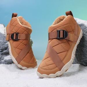 Bottes d'hiver unisexes, hauteur cheville, bout fermé, doublure en fourrure, semelle extérieure en caoutchouc imperméable, semelle intermédiaire en EVA, antidérapantes, chaudes et confortables - Product Image 1