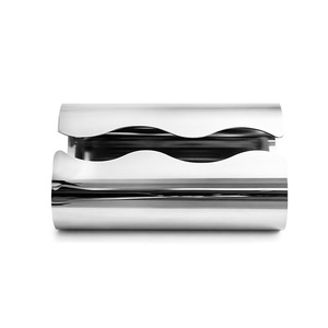 Boîte à mouchoirs Wave Shadow en acier inoxydable 304, finition miroir, porte-mouchoirs de bureau pour hôtel - Product Image 1