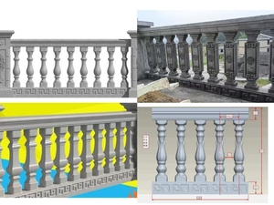 Nouveau design décoratif en plastique durable clôture Rail main courante balcon Rail <span class=keywords><strong>poteau</strong></span> produit ménager 5 ans de durée de vie - Product Image 2