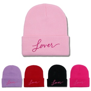 Bonnet tricoté brodé pour hommes et femmes, chaud et tendance pour l'hiver, bonnet brodé 3D transfrontalier - Product Image 6