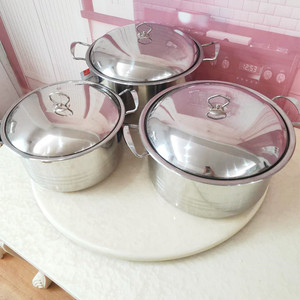 Chuyên Nghiệp Hiện Đại 6-mảnh thép không gỉ <span class=keywords><strong>Cookware</strong></span> <span class=keywords><strong>Set</strong></span> cho khách sạn thân thiện với môi & máy rửa chén an toàn - Product Image 3