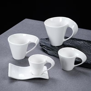 Tazza da Tè <span class=keywords><strong>e</strong></span> <span class=keywords><strong>Caffè</strong></span> in Porcellana Moderna con Portabiscotti, Tazza per Latte in Ceramica Unica con Piattino per Biscotti - Product Image 1