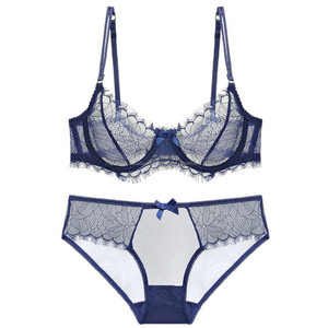 Las mujeres sujetador y Panty conjunto Lencería de encaje Sexy V profunda arriba transparente Bras conjuntos - Product Image 6